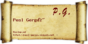 Pesl Gergő névjegykártya